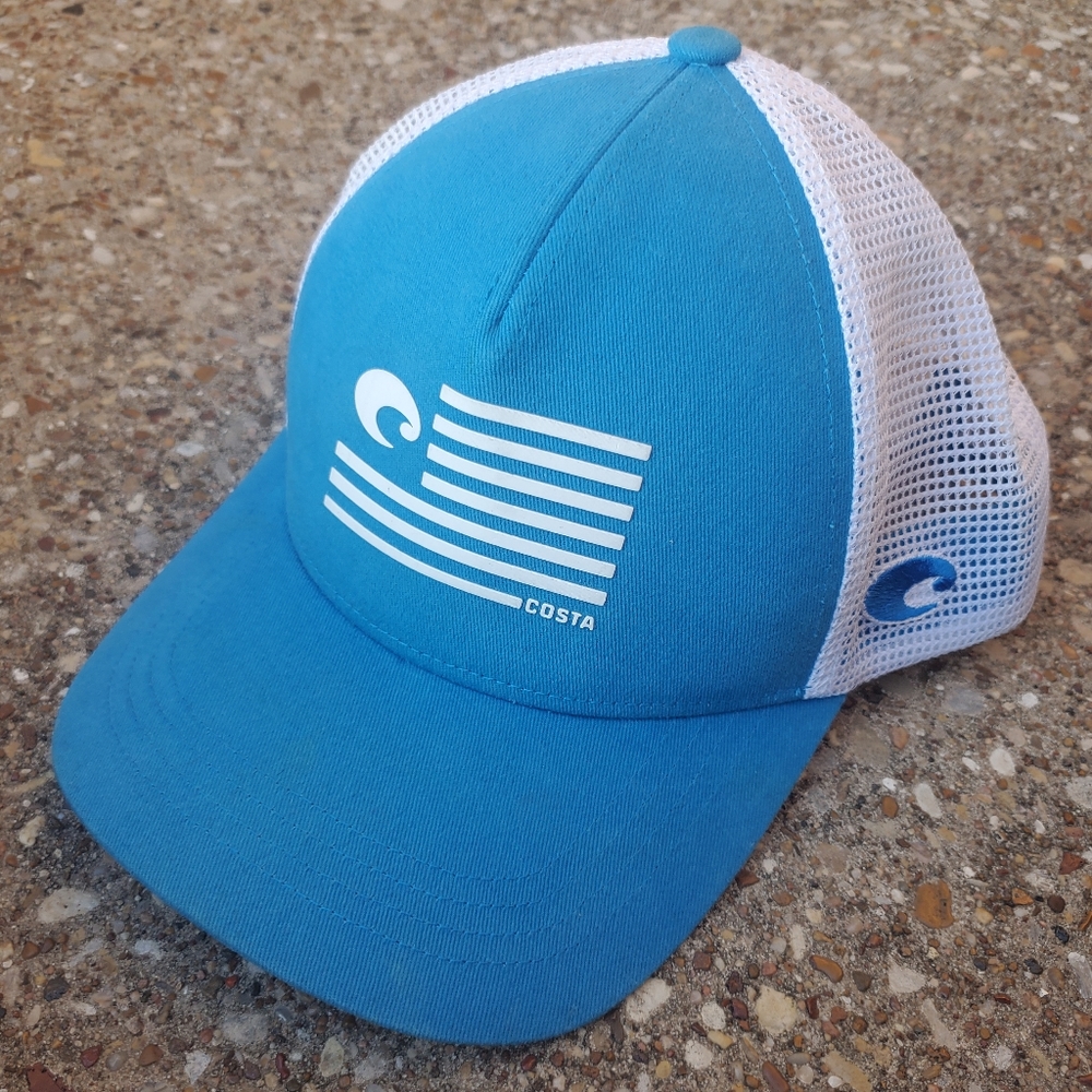 Costa Del Mar Blue Flag Mesh Snapback Trucker Cap OSFM